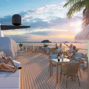 Tiệc trà chiều ngắm hoàng hôn trên du thuyền Dolphin Cruise Vịnh Hạ Long