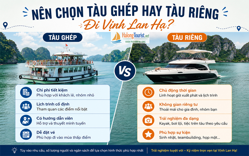 Nên chọn tàu riêng hay tàu ghép