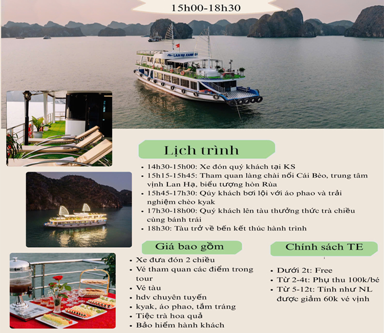 Tàu ghép đi Vịnh Lan Hạ nửa ngày