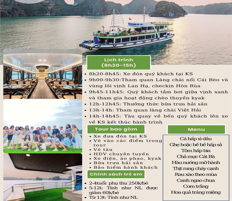 Tàu ghép tham quan Vịnh Lan Hạ